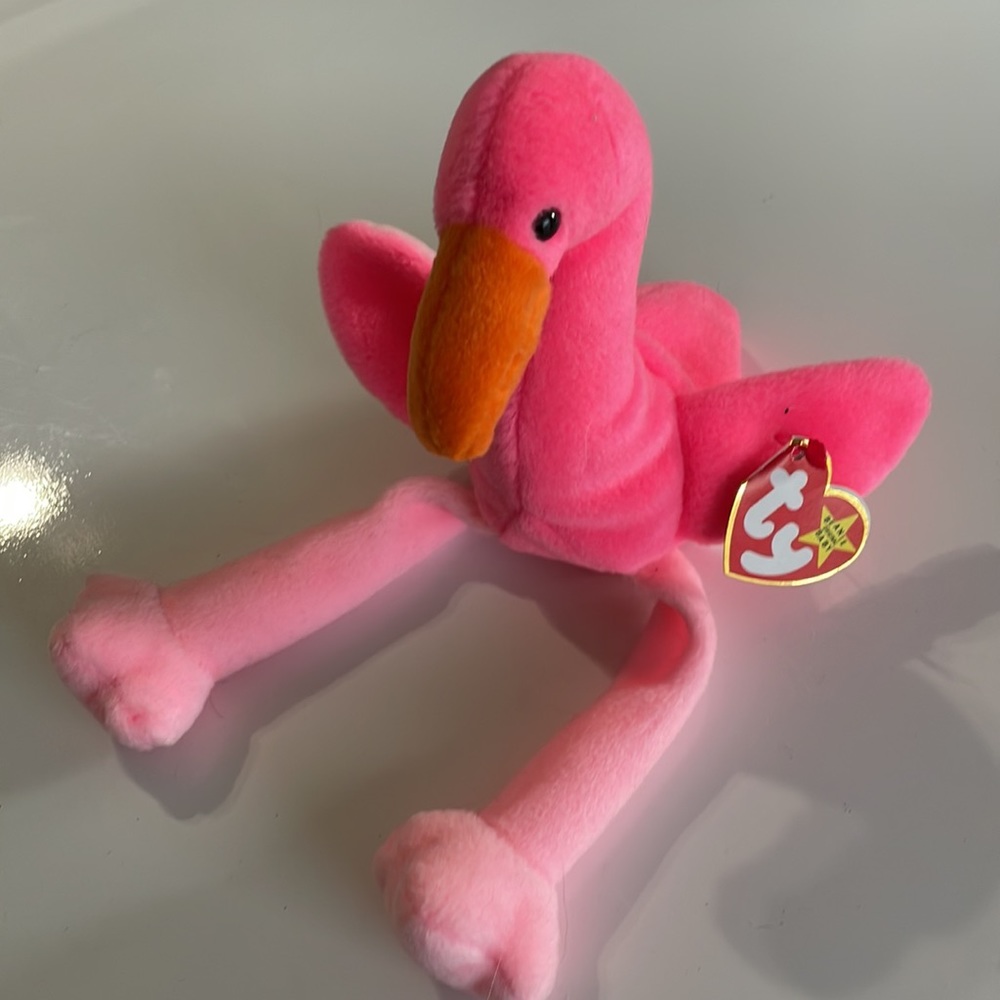Ty Beanie Baby * Pinky the Flamingo * Date‎ of Birth: Feb 13, 1995 * Collectible